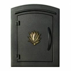 Manchester Black Non-Locking Column Wall Mount Mailbox