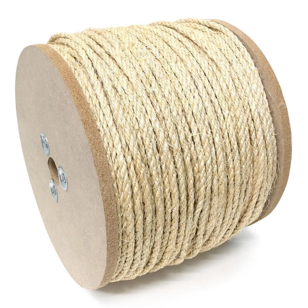KingCord 1/2 in. x 300 ft. Sisal Twisted Rope 3-Strand, Natural