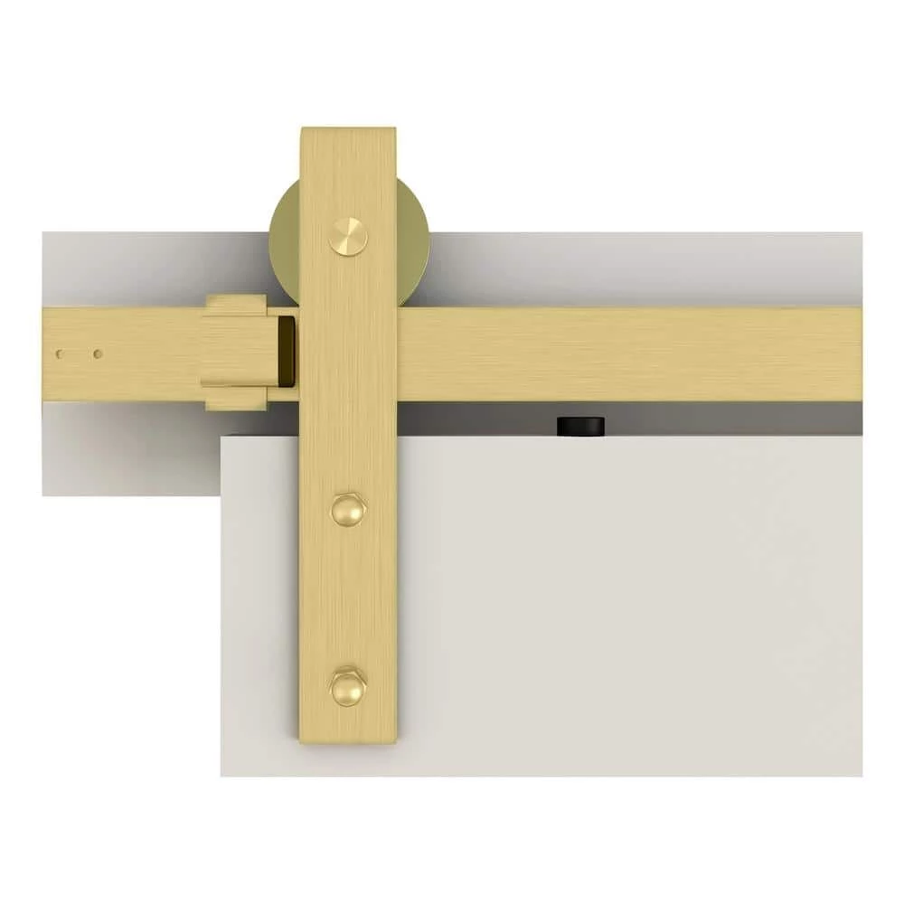 National Hardware 72 in. Designer Interior Decorative Barn Door Sliding Hardware Kit in Brushed Gold - Image 6