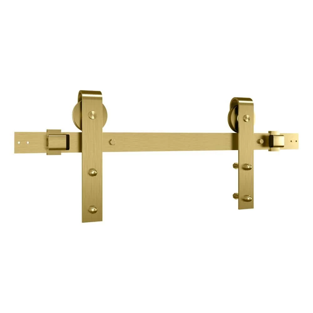 National Hardware 72 in. Designer Interior Decorative Barn Door Sliding Hardware Kit in Brushed Gold