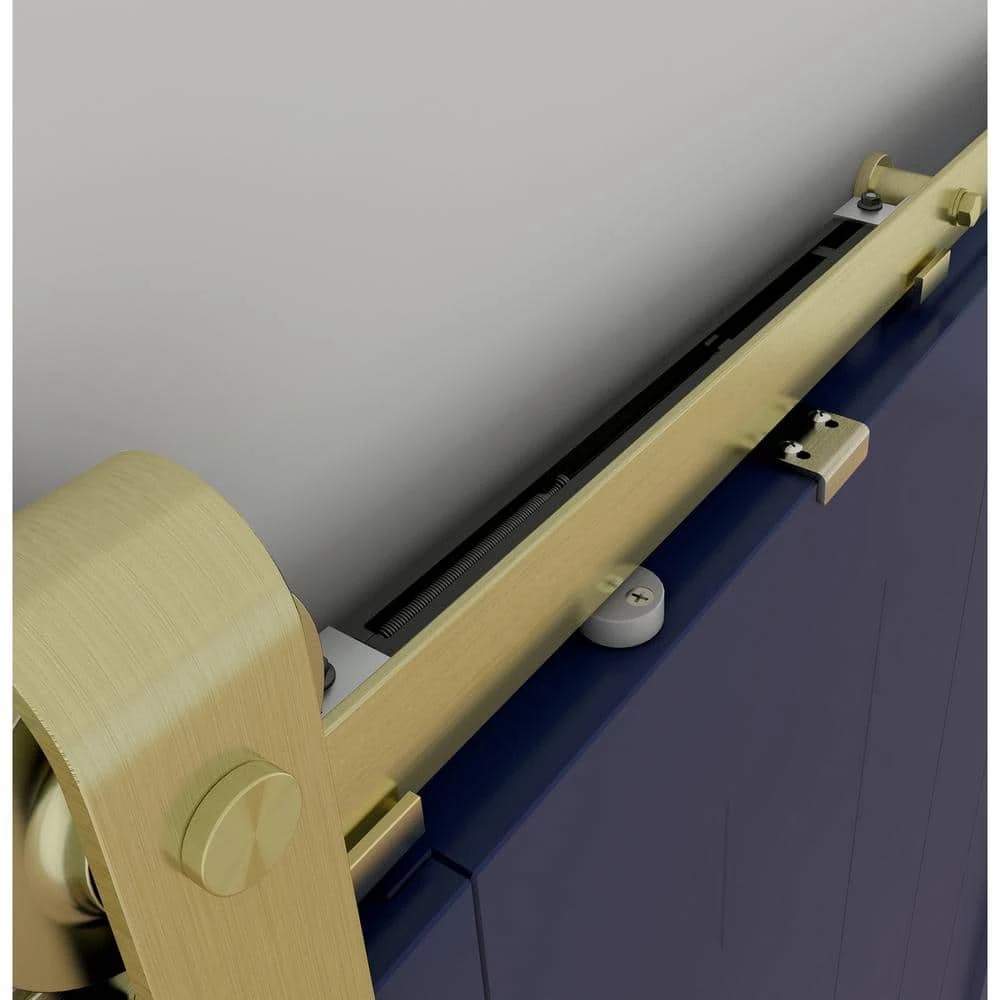 National Hardware 72 in. Designer Interior Decorative Barn Door Sliding Hardware Kit in Brushed Gold - Image 3