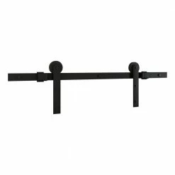 National Hardware 72 in. Builder Interior Decorative Barn Door Sliding Hardware Kit in Matte Black