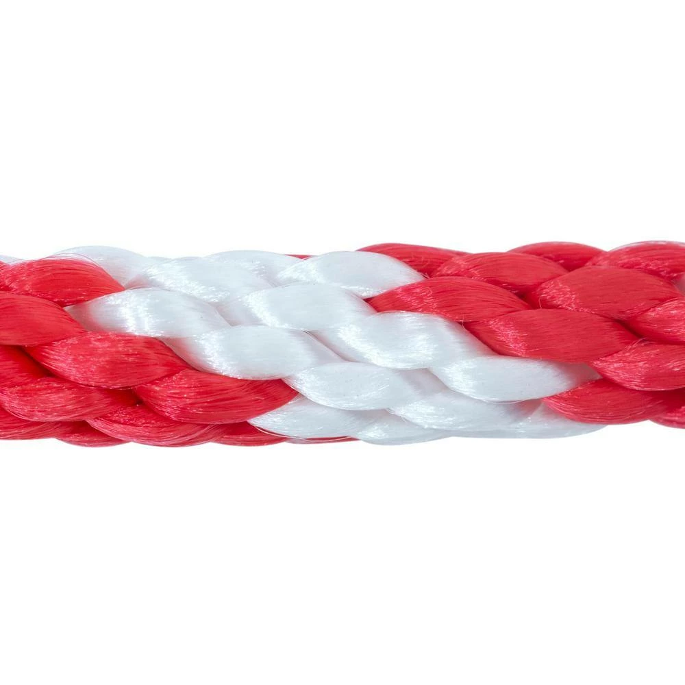 KingCord 3/8 in. x 600 ft. Polypropylene Multi-Filament Solid Braid Derby Rope, Red/White - Image 3