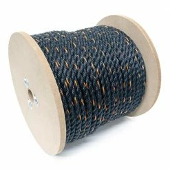 KingCord 5/8 in. x 200 ft. Polypropylene Twisted California Truck Rope, Black/Orange