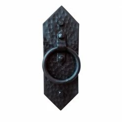Pacific Entries Iron Pull Ring Sliding Door Knocker Handle with Lag Bolts
