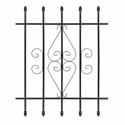 Unique Home Designs 30 in. x 36 in. Su Casa Black 5-Bar Window Guard