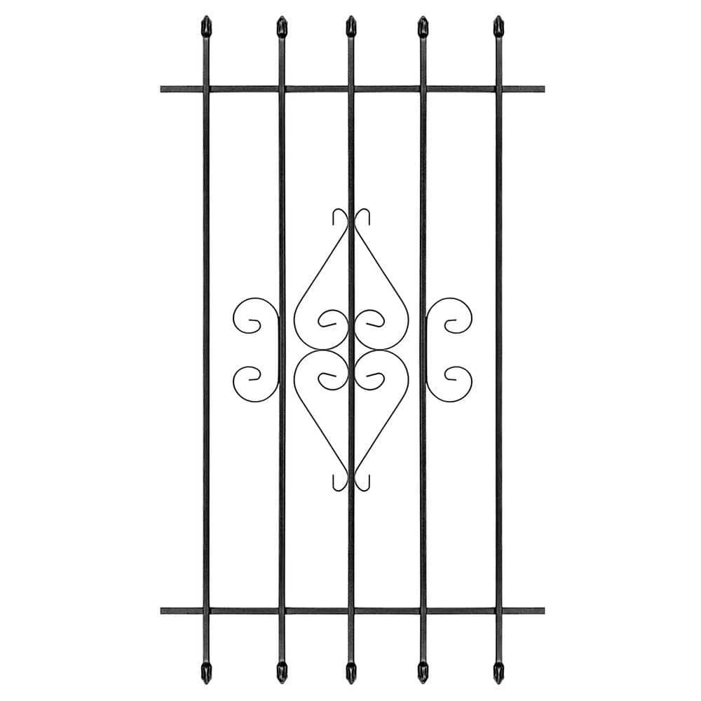 Unique Home Designs 30 in. x 54 in. Su Casa Black 5-Bar Window Guard