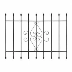 Unique Home Designs 48 in. x 36 in. Su Casa Black 9-Bar Window Guard
