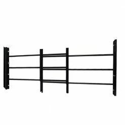 Unique Home Designs 3-Bar Adjustable 23-1/4 in. to 42-1/2 in. Horizontal Hinged Black Window Security Guard