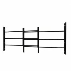 Unique Home Designs 3-Bar Adjustable 22-3/4 in. to 38-1/2 in. Horizontal Fixed Black Window Security Guard