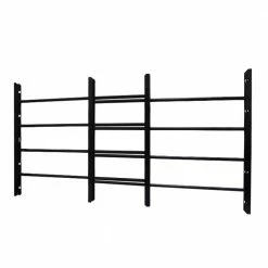 Unique Home Designs 4-Bar Adjustable 22-3/4 in. to 38-1/2 in. Horizontal Fixed Black Window Security Guard
