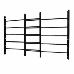 Unique Home Designs 5-Bar Adjustable 22-3/4 in. to 38-1/2 in. Horizontal Fixed Black Window Security Guard