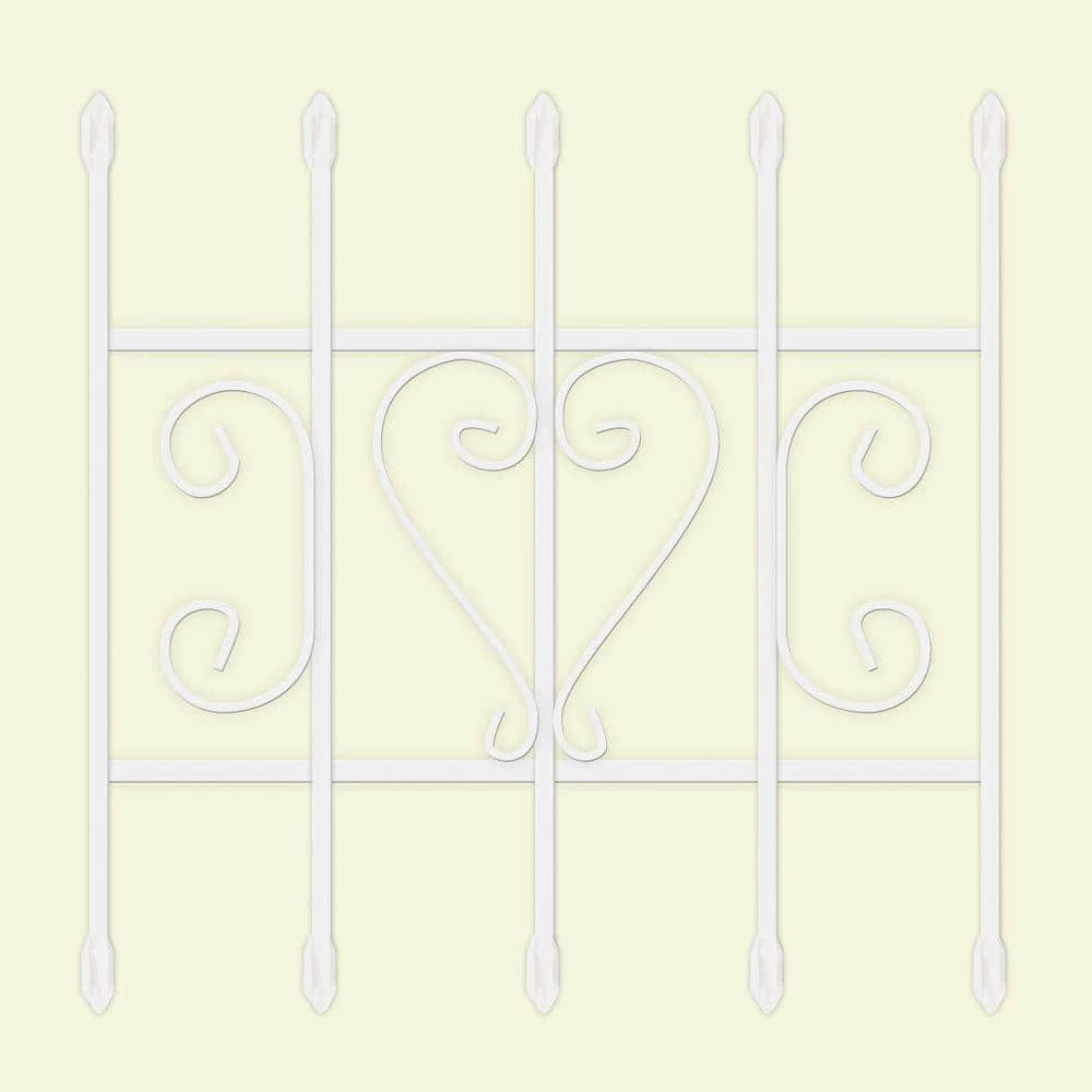 Unique Home Designs 24 in. x 24 in. Su Casa White 5-Bar Window Guard