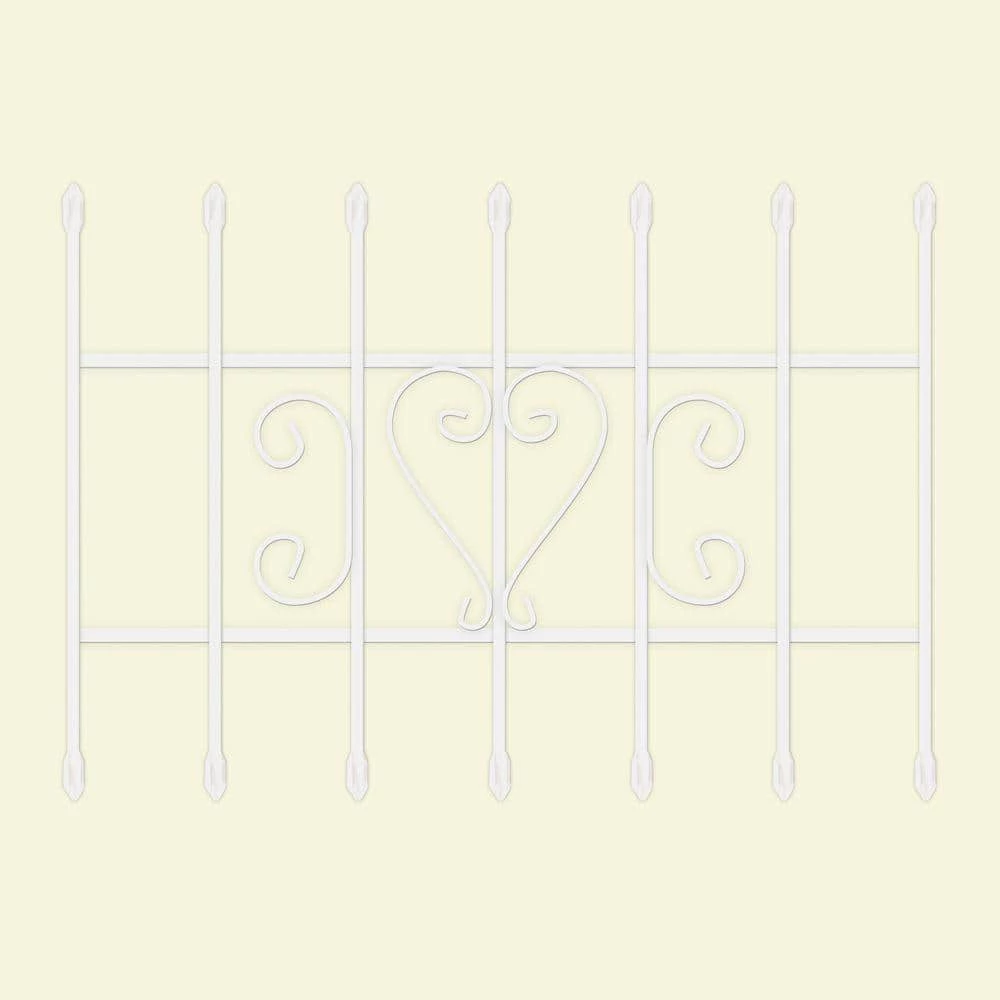Unique Home Designs 36 in. x 24 in. Su Casa White 7-Bar Window Guard