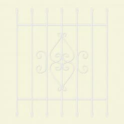 Unique Home Designs 36 in. x 42 in. Su Casa White 7-Bar Window Guard