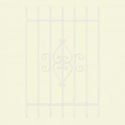 Unique Home Designs 36 in. x 54 in. Su Casa White 7-Bar Window Guard