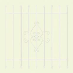 Unique Home Designs 48 in. x 48 in. Su Casa White 9-Bar Window Guard