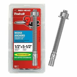 Red Head 1/2 in. x 5-1/2 in. Galvanized Steel Hex-Nut-Head Concrete Wedge Anchors (10-Pack)
