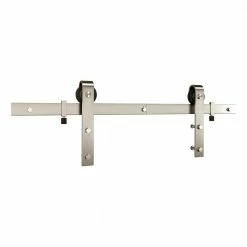 National Hardware 72 in. Classic Interior Decorative Barn Door Sliding Hardware Kit in Satin Nickel