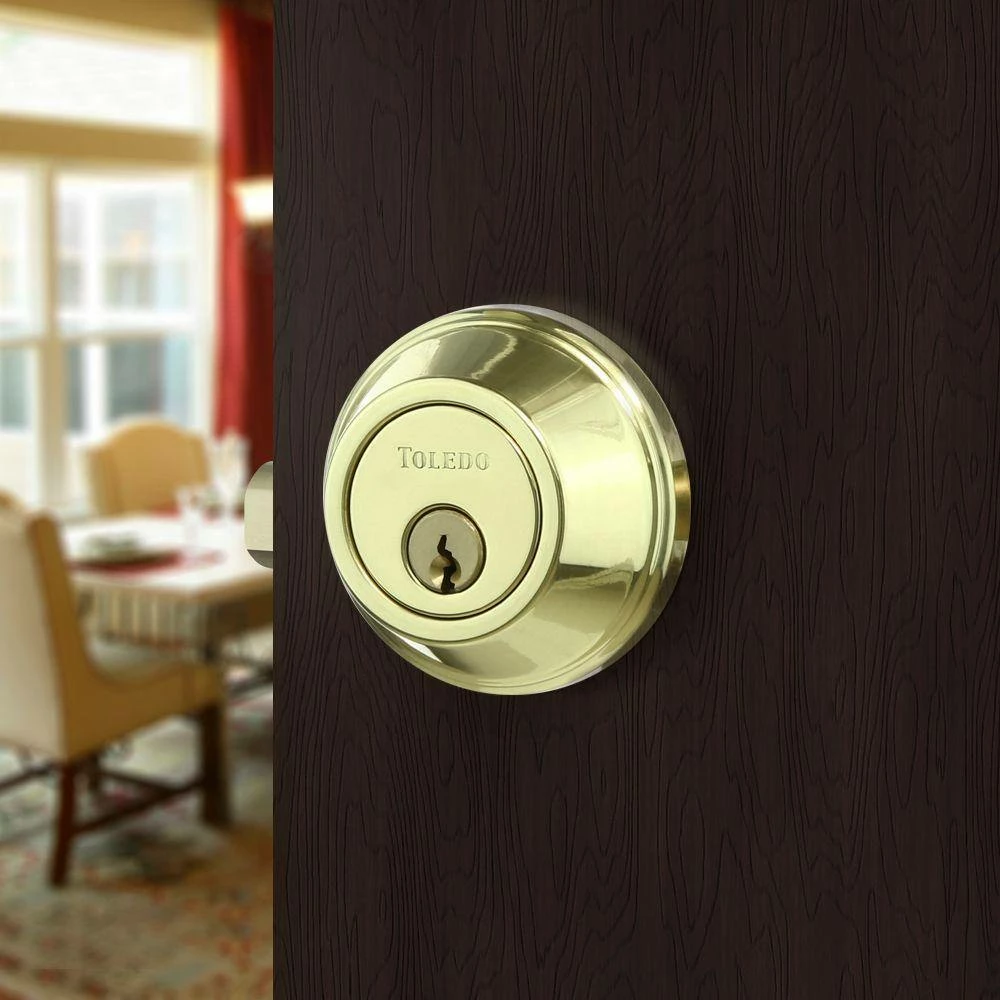 TOLEDO Double Cylinder Deadbolt in Polish Brass - Image 3