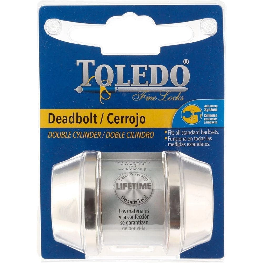 TOLEDO Polished Stainless Steel Double Cylinder Deadbolt - Image 2