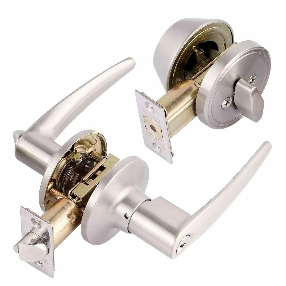 TOLEDO Barcelona Single Cylinder Satin Nickel Handle Combo Set