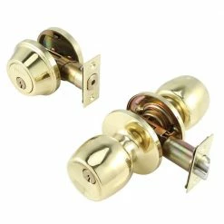 TOLEDO Single Cylinder Polish Brass Combo Deadbolt