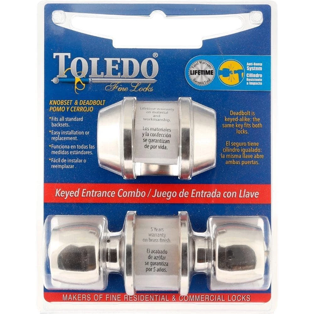 TOLEDO Malaga Polished Stainless Steel Knob Combo Pack - Image 2