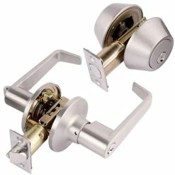 TOLEDO Double Cylinder Satin Nickel Keyed Entry Combination Set