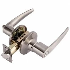 TOLEDO Antique Nickel Keyed Entry Door Lever Handle Set