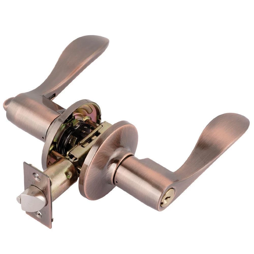 TOLEDO Jaen Antique Copper Keyed Entry Door Handle Set