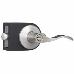 TOLEDO Bright Nickel Keyed Entry Door Handle Set