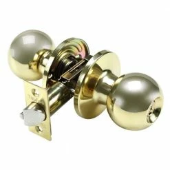 TOLEDO Polish Brass Keyed Entry Door Knob Set
