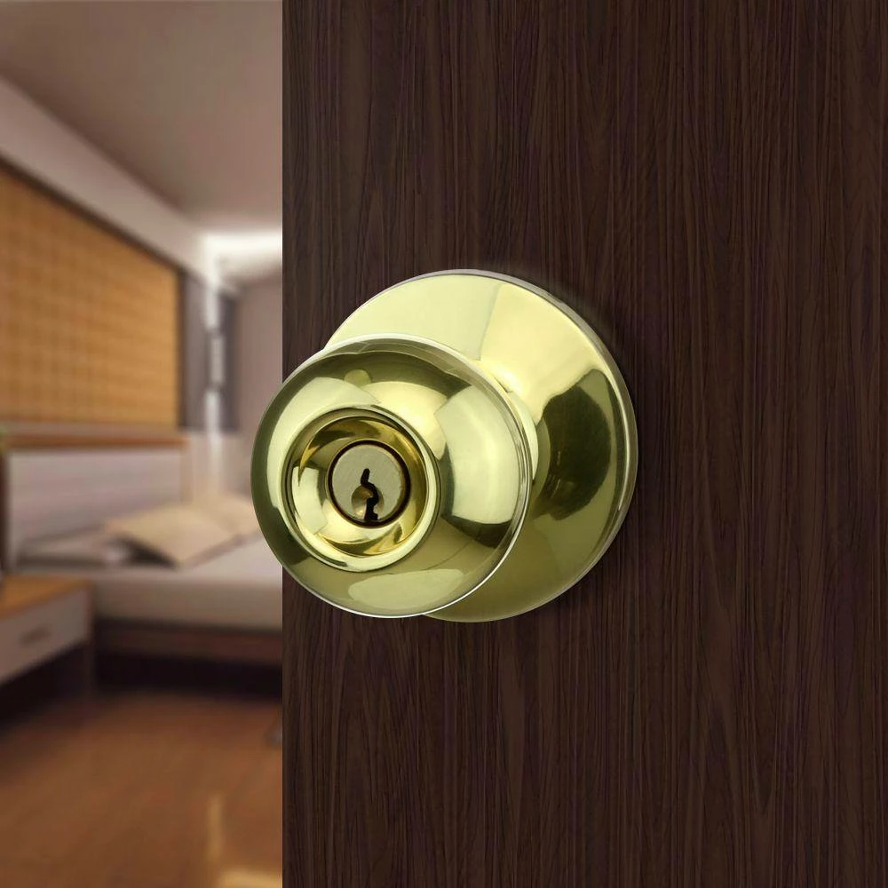 TOLEDO Polish Brass Keyed Entry Door Knob Set - Image 3