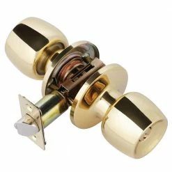 TOLEDO Polish Brass Keyed Entry Door Knob Set