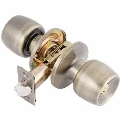 TOLEDO Malaga Antique Brass Keyed Entry Door Knob Lockset