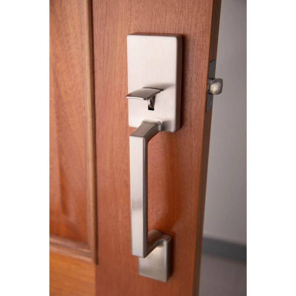 TOLEDO European Lugo Electronic Deadbolt Satin Stainless Steel Low Profile Handle Set Single Cylinder - Image 6