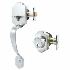 TOLEDO Single Cylinder Satin Nickel Door Handleset