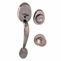 TOLEDO Oviedo Antique Copper Door Handleset with Single Deadbolt