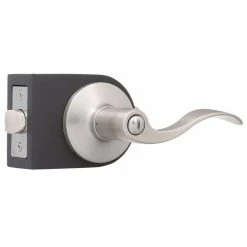 TOLEDO Satin Nickel Privacy Bed/Bath Door Handle Set