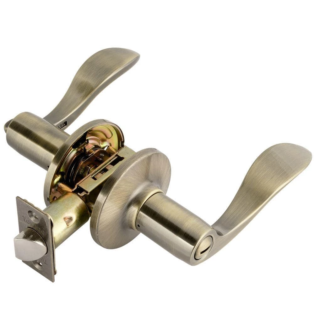 TOLEDO Antique Bronze Privacy Bed/Bath Door Handle Set
