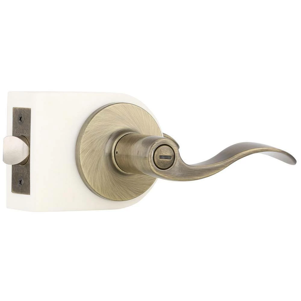 TOLEDO Antique Bronze Privacy Bed/Bath Door Handle Set - Image 4