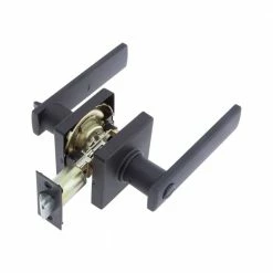 TOLEDO European Low Profile Iron Black Privacy Hall/Closet Door Lever