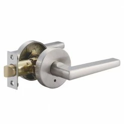 TOLEDO Tarragona Satin Nickel Plated Privacy Bed/Bath Door Handle Set