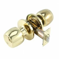 TOLEDO Polish Brass Privacy Bed/Bath Door Knob Set
