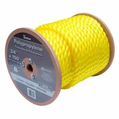 KingCord 3/4 in. x 150 ft. Yellow Twisted Polypropylene Rope